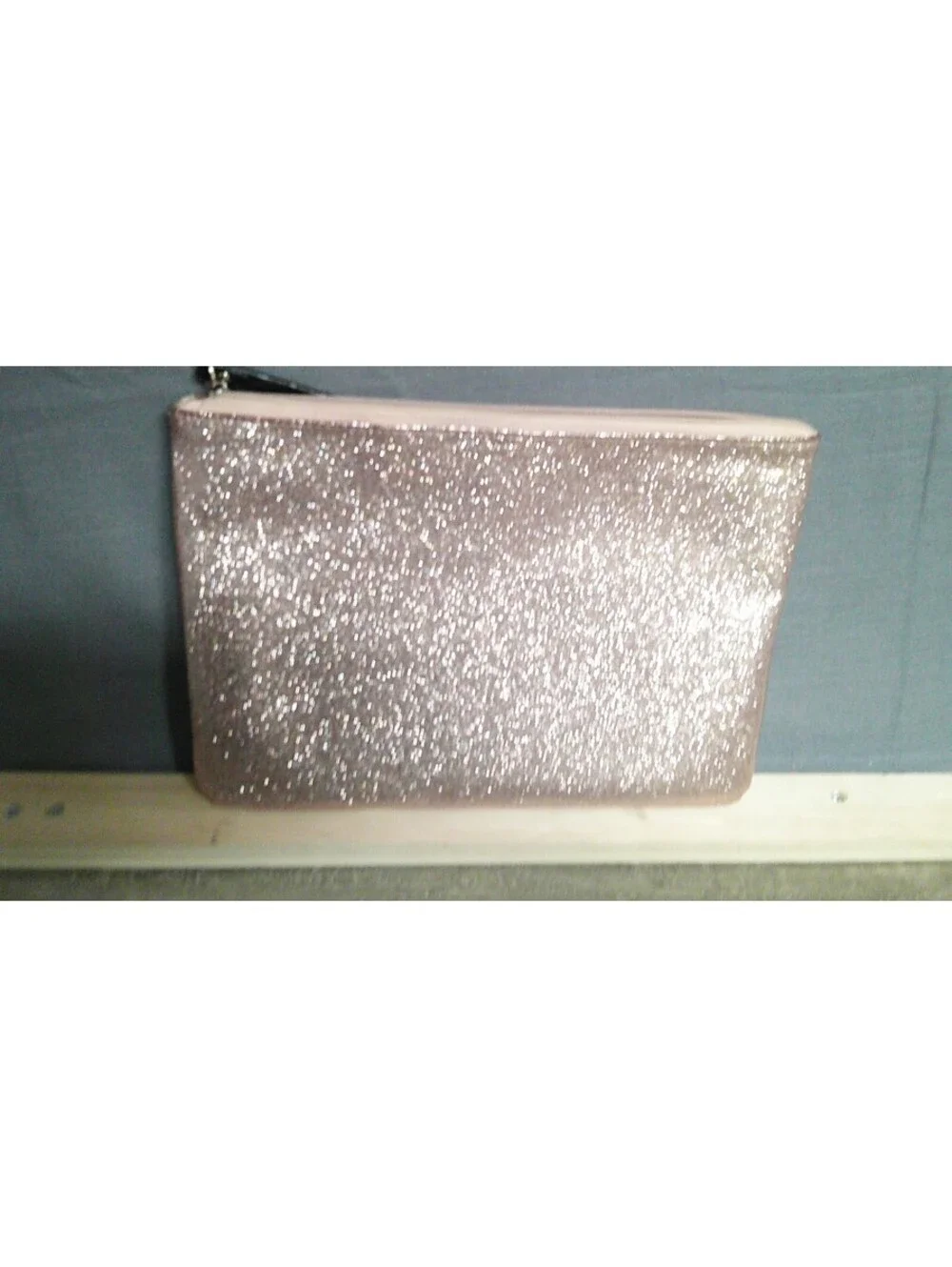 Kate Spade New York Glitter Zip Pouch Cosmetic Bag